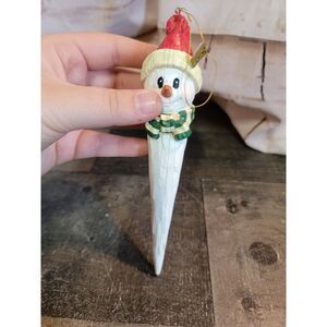 Enesco snowman icicle bow ornament Xmas decor